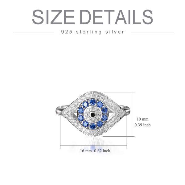 Sterling Silver Turkish Evil Eye Rings-4