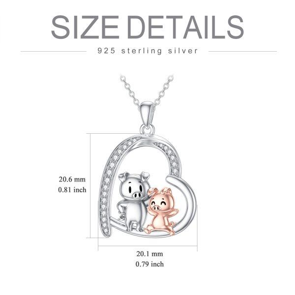 Sterling Silver Pig Necklace-5