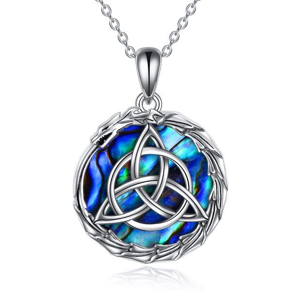 Sterling Silver Dragon Celtic Knot Necklace-0