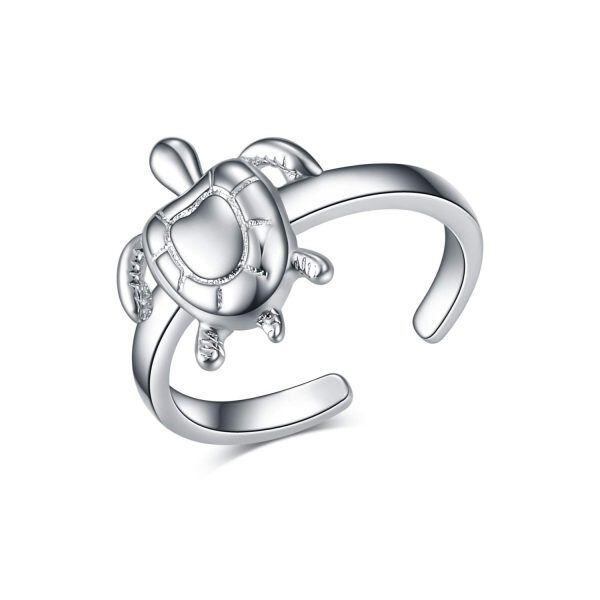 Sterling Silver Adjustable Sea Turtle Ring-0