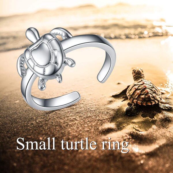 Sterling Silver Adjustable Sea Turtle Ring-5