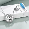 wholesale 925 Sterling Silver Round Blue Crystal Cardinal Keepsake Pendant Necklace with Engraved Message - 45cm Chain Length-0-4