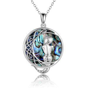 Sterling Silver Mermaid Crescent Moon Necklace-0