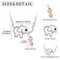 wholesale 925 Sterling Silver Elephant Family Pendant Necklace - Wholesale Jewelry for Women-0-4