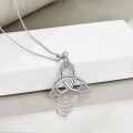 wholesale 925 Sterling Silver Celtic Knot Triangle Pendant Necklace for Women-0-1