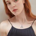 wholesale 925 Sterling Silver Celtic Knot Triangle Pendant Necklace for Women-0-3