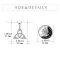 wholesale 925 Sterling Silver Celtic Knot Triangle Pendant Necklace for Women-0-4