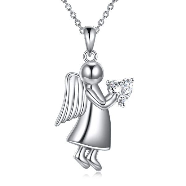 Sterling Silver My Little Angel Guardian Necklace -0