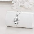 wholesale 925 Sterling Silver Guardian Angel Heart Pendant Necklace for Women-0-1