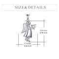 wholesale 925 Sterling Silver Guardian Angel Heart Pendant Necklace for Women-0-3