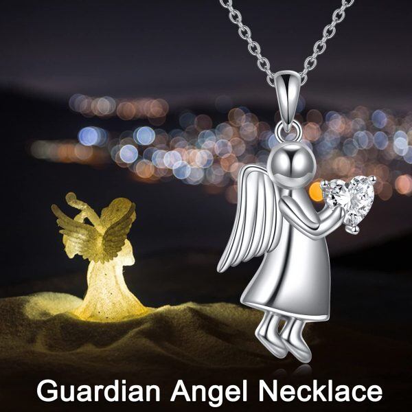 Sterling Silver My Little Angel Guardian Necklace -4