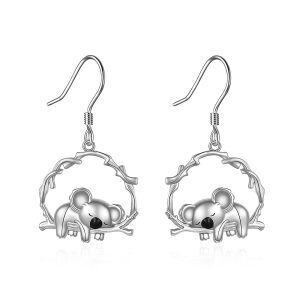 Sterling Silver Koala Earrings-0