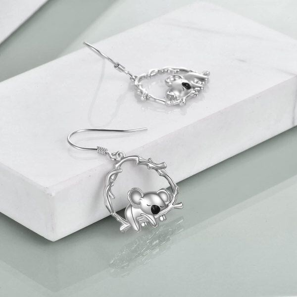 Sterling Silver Koala Earrings-4