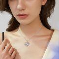wholesale 925 Sterling Silver Raccoon Heart Mother & Child Pendant Necklace for Women-0-1