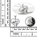 wholesale 925 Sterling Silver Raccoon Heart Mother & Child Pendant Necklace for Women-0-2