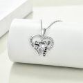 wholesale 925 Sterling Silver Raccoon Heart Mother & Child Pendant Necklace for Women-0-3