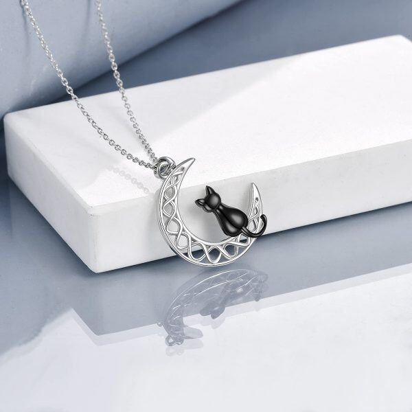 Sterling Silver Cat Necklace-3