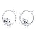 wholesale 925 Sterling Silver Cute Cat Design Hoop Earrings for Women-0-0