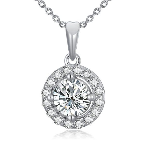 Sterling Sliver Moissanite Necklace-0