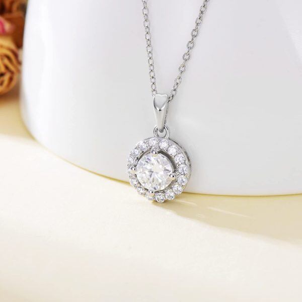 Sterling Sliver Moissanite Necklace-3