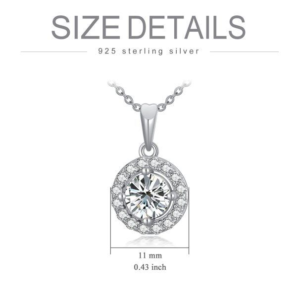 Sterling Sliver Moissanite Necklace-4