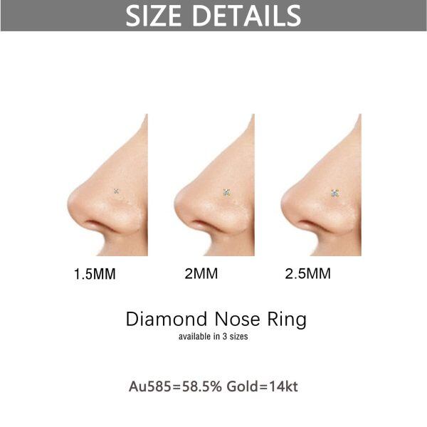 Sterling Sliver Diamond Nose Ring-4