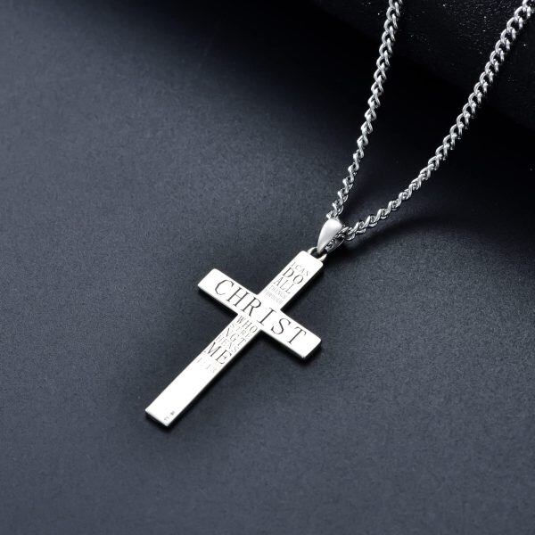 Sterling Silver Cross Pendant Necklace-2