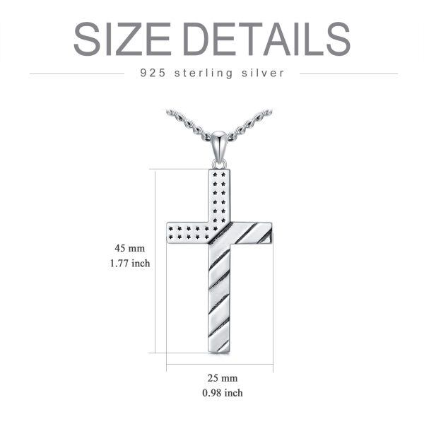 Sterling Silver Cross Pendant Necklace-3