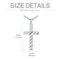 wholesale 925 Sterling Silver Cross Pendant Necklace with Star Pattern and Diagonal Lines for Men-0-3