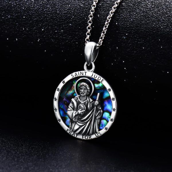 Sterling Silver Saint Jude Pendant Necklace -2