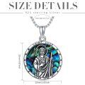 wholesale 925 Sterling Silver Abalone Shell Saint Jude Pendant Necklace  for Men-0-4