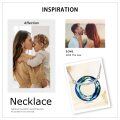 wholesale 925 Sterling Silver Round Blue Crystal Pendant Necklace for Women-0-5