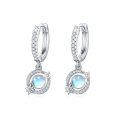 wholesale 925 Sterling Silver Round Blue Moonstone Star Drop Hoop Earrings for Women-0-0
