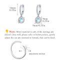wholesale 925 Sterling Silver Round Blue Moonstone Star Drop Hoop Earrings for Women-0-3