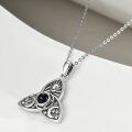 wholesale 925 Sterling Silver Black Onyx Triple Moon Goddess Pendant Necklaces - Pagan Witchcraft Jewellery for Women and Men-0-2