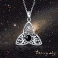 wholesale 925 Sterling Silver Black Onyx Triple Moon Goddess Pendant Necklaces - Pagan Witchcraft Jewellery for Women and Men-0-4