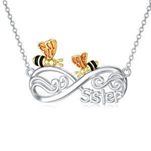 Sterling Silver Infinity Love Always My Sister Forever My Friends Necklace-0