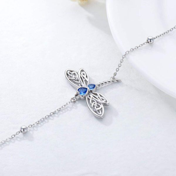 Sterling Silver Dragonfly Anklet Bracelet -2