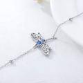 wholesale 925 Sterling Silver Blue Crystal Dragonfly Ankle Anklet for Women-0-2