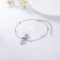 wholesale 925 Sterling Silver Blue Crystal Dragonfly Ankle Anklet for Women-0-3