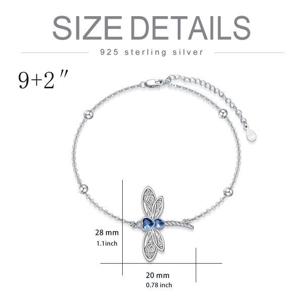 Sterling Silver Dragonfly Anklet Bracelet -4