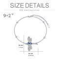 wholesale 925 Sterling Silver Blue Crystal Dragonfly Ankle Anklet for Women-0-4