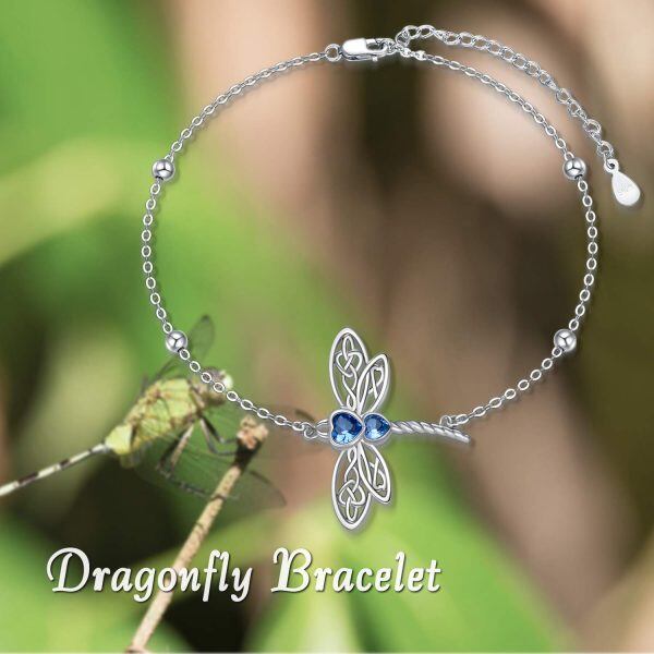 Sterling Silver Dragonfly Anklet Bracelet -5