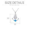 wholesale 925 Sterling Silver Blue Fire Opal Compass Anchor Pendant Necklace for Women-0-1