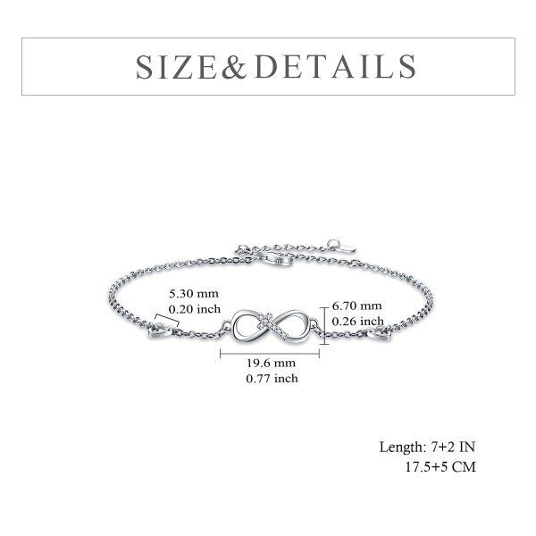 Sterling Silver Infinity Bracelet-5