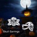 wholesale 925 Sterling Silver Skull Ear Cuff Earrings-0-5