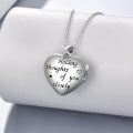 wholesale 925 Sterling Silver Heart-Shaped Memorial Girl and Flowers Photo Locket Pendant Necklace for Women-0-3