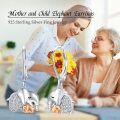 wholesale 925 Sterling Silver Mother & Daughter Elephants Drop Earrings with Cubic Zirconia - Wholesale Jewelry for Women-0-5