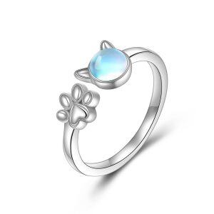 Sterling Silver Cat Ring-0