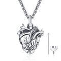 wholesale 925 Sterling Silver Anatomical Heart Cremation Jewelry Urn Pendant with Funnel and Fill Tool for Ashes Keepsake Memorial Gift for Men Women -0-0
